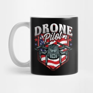 American Flag Drone Pilot Patriotic USA Mug